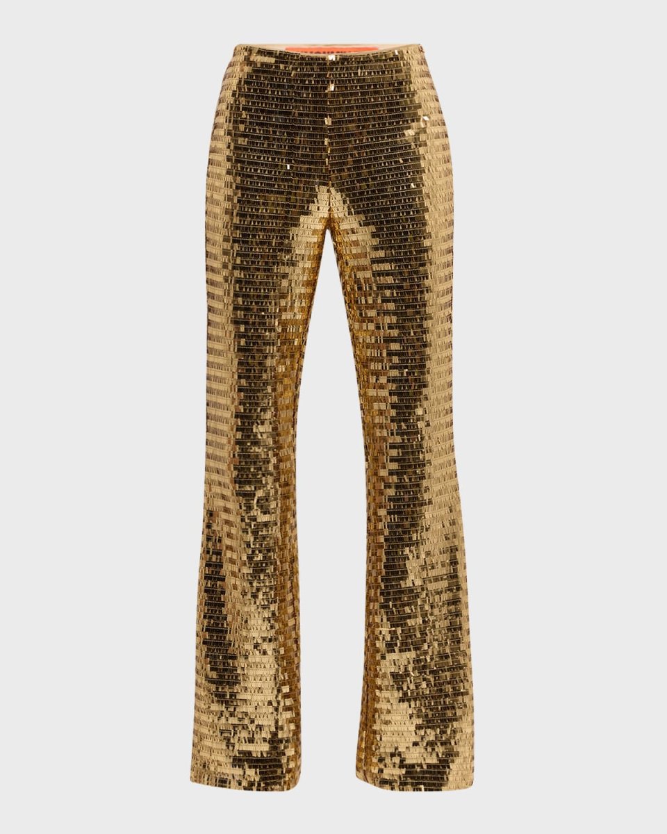 Robo Sequined High-Rise Wide-Leg Pants