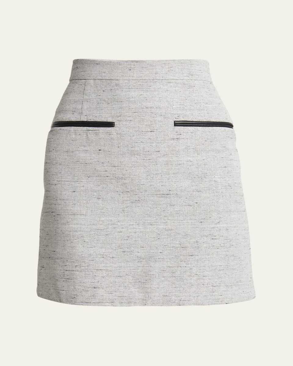Judith Melange Linen Mini Suiting Skirt