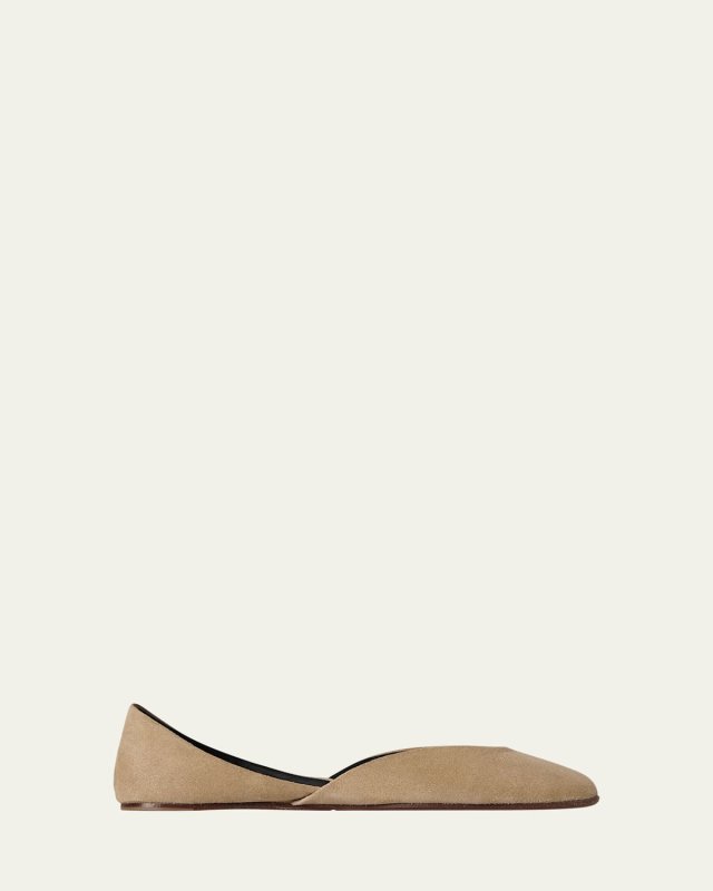 Gemma Suede D'Orsay Ballerina Flats