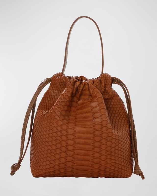 La Rossy Mini Python Bucket Bag