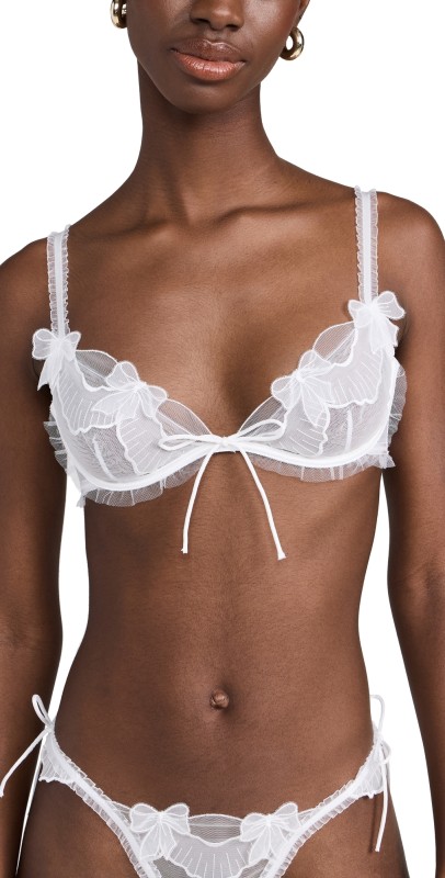 For Love & Lemons Alba Underwire Bra White