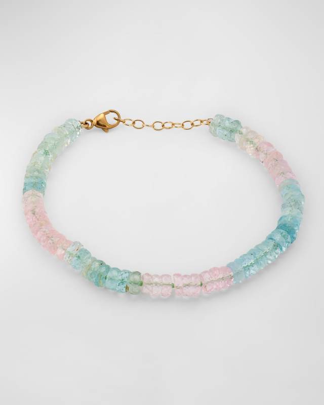 Aquamarine and Morganite Fancy Cut Bracelet