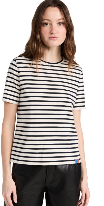 KULE Modern Short Sleeve Tee Cream/Navy