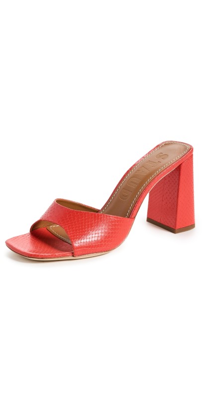 STAUD Sloane Heels Red Rose