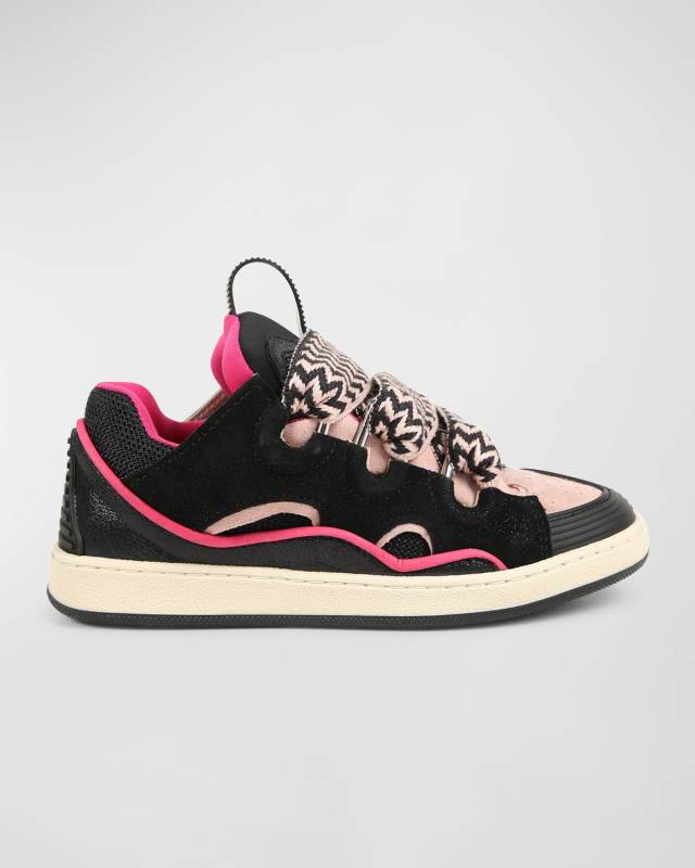 Boy's Curb Suede Chunky Low-Top Sneakers, Kids