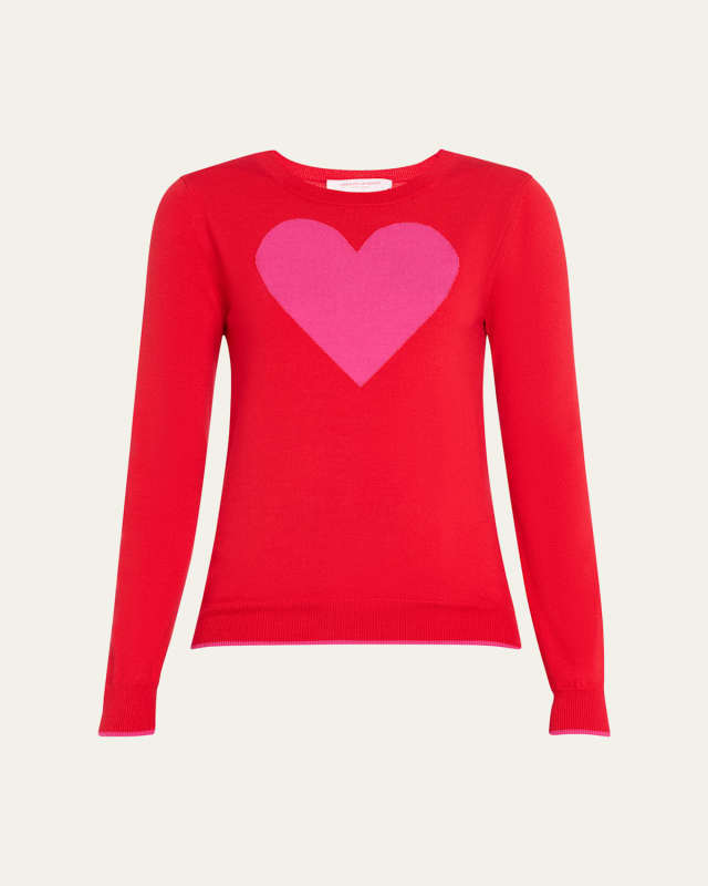 Heart Crewneck Wool Sweater