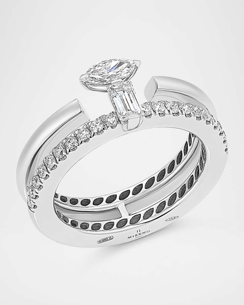 18K White Gold Procida Double-Row Diamond Ring