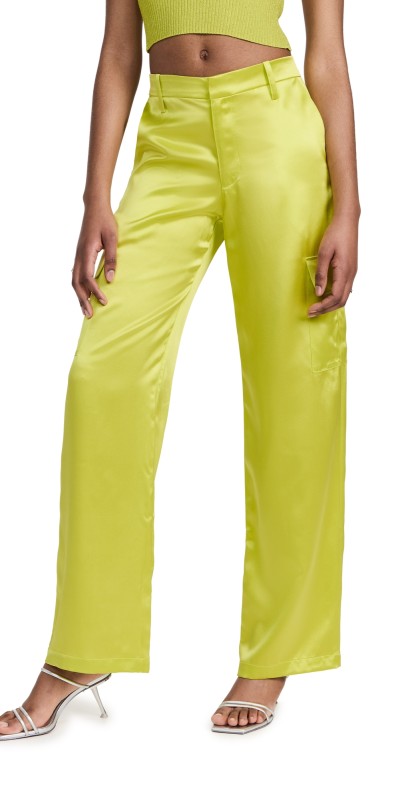 SPRWMN Baggy Low Rise Cargo Pants ELECTRIC CHARTREUSE