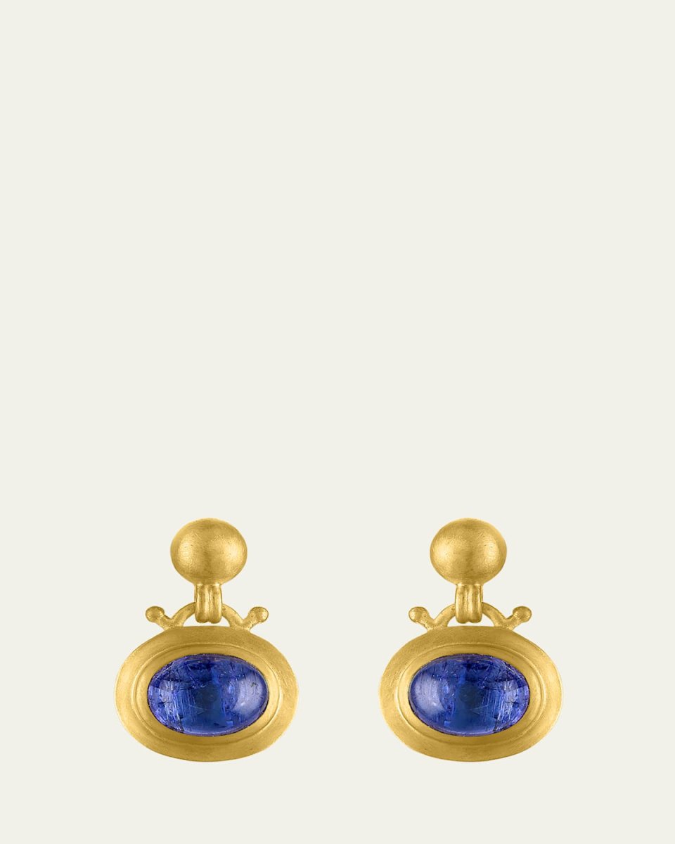 Large Tanzanite Bell Earrings