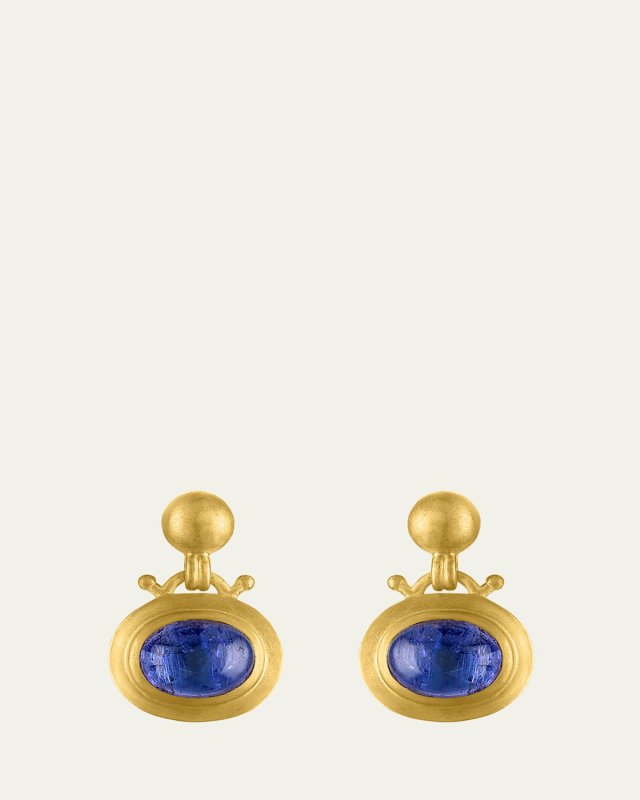 Large Tanzanite Bell Earrings