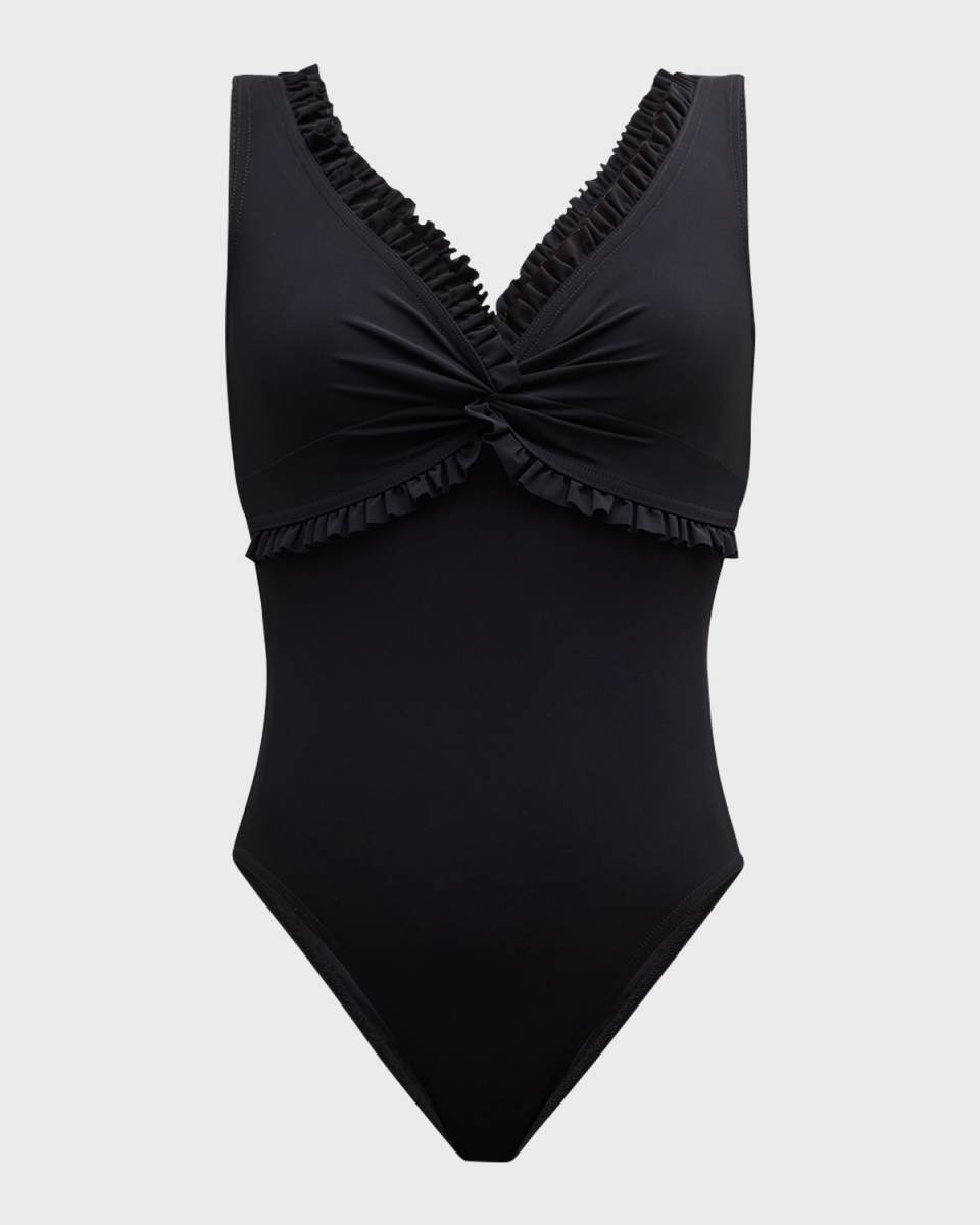 Ruffle Twist Underwire One-Piece Swimsuit