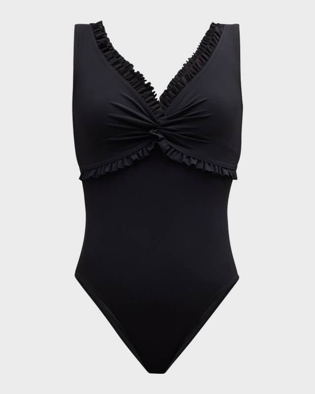 Ruffle Twist Underwire One-Piece Swimsuit