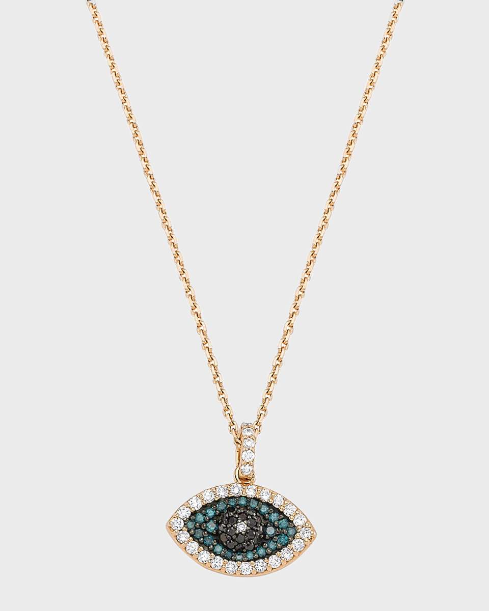 Eye Light Multi-Diamond Pave Pendant Necklace