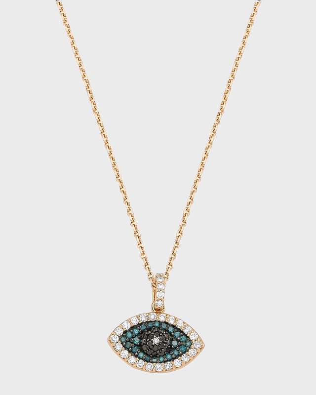 Eye Light Multi-Diamond Pave Pendant Necklace