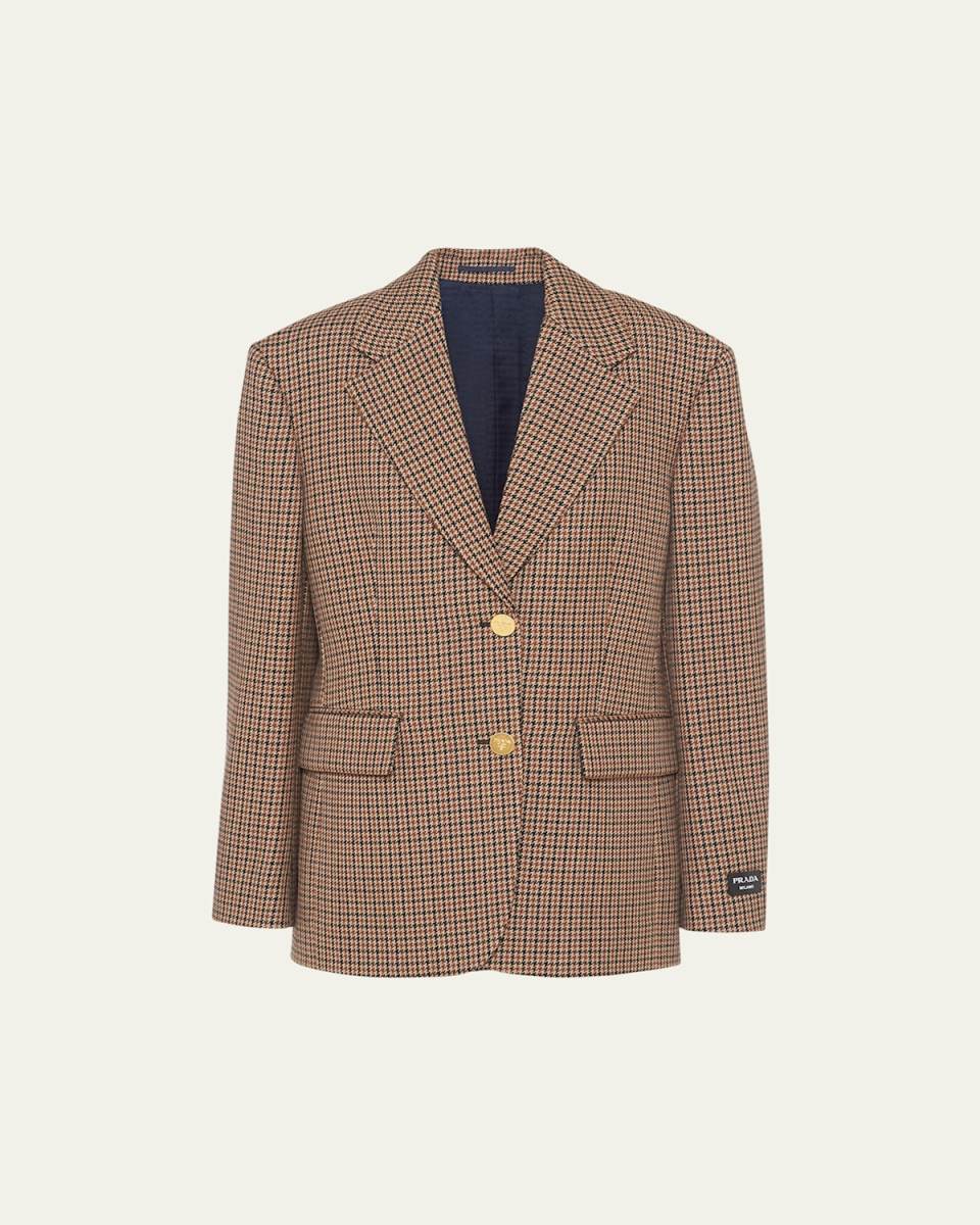 Pied De Poule Single-Breasted Jacket
