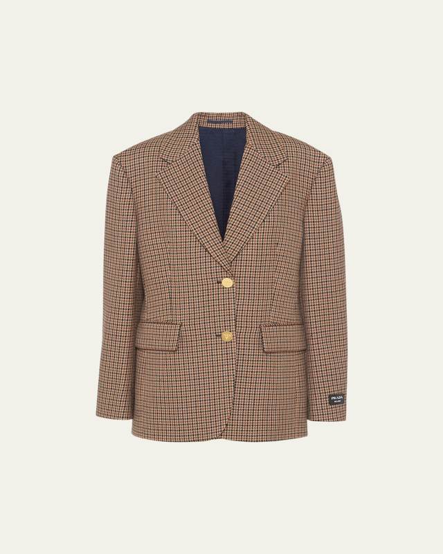 Pied De Poule Single-Breasted Jacket