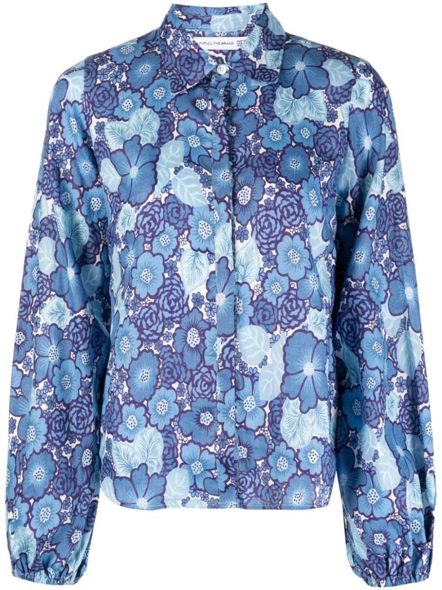 Las Brisas floral-print linen shirt