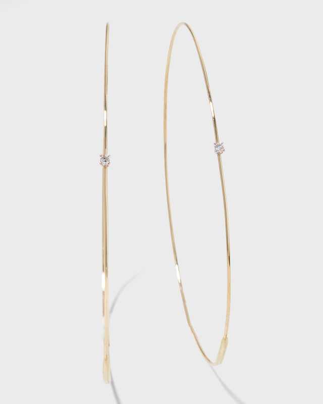 Large Magic Diamond Hoops, Yellow Gold