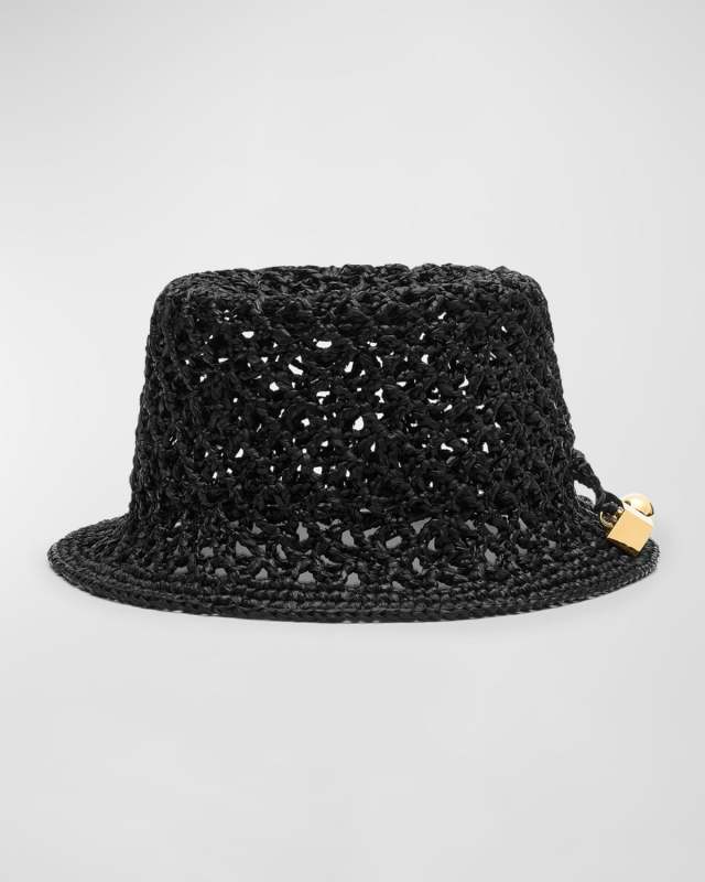 Le Bob Spiaggia Woven Raffia Bucket Hat