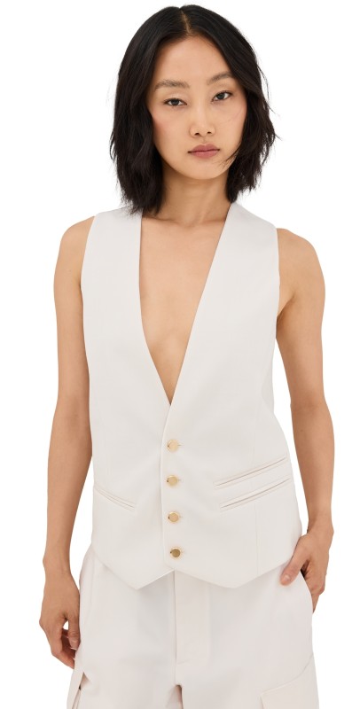 Victoria Beckham Tailored Waistcoat Vest Bone