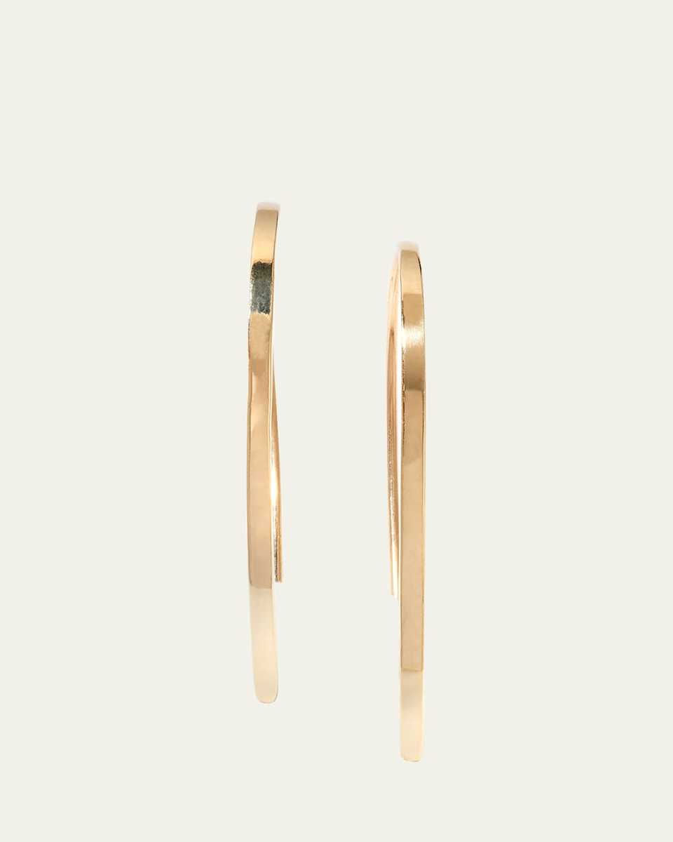 14k Mini Flat Hooked on Hoop Earrings