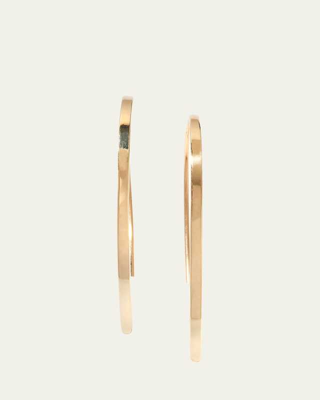 14k Mini Flat Hooked on Hoop Earrings