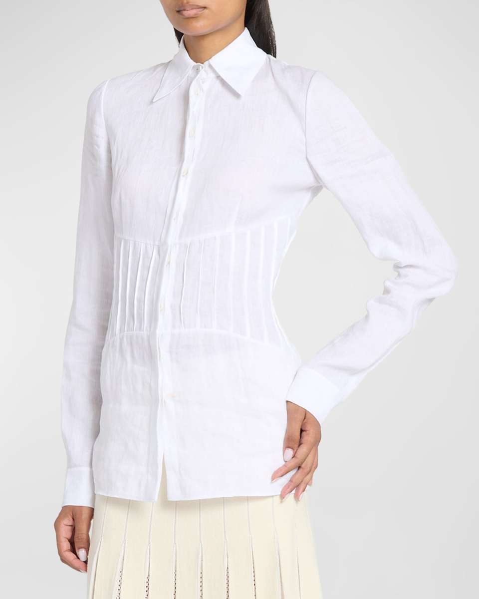 Duff Pleated Linen Top