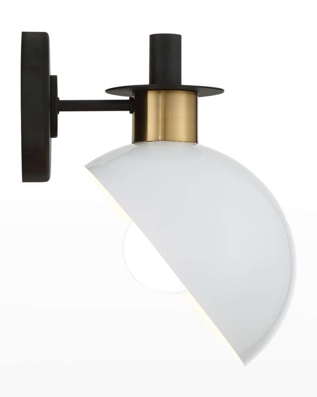 Gigi 1-Light Black and Aged Brass Wall Moun