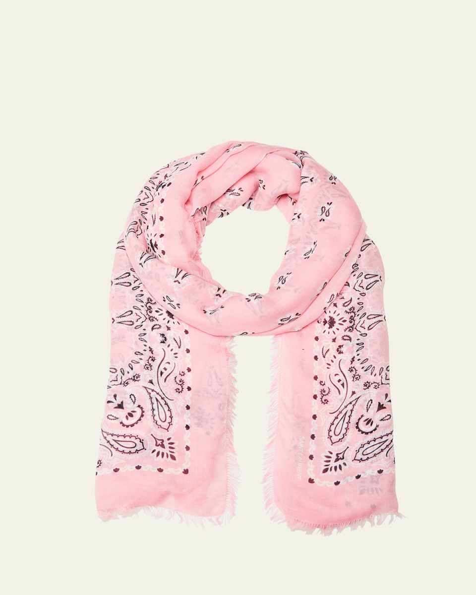 Paisley Cashmere-Blend Bandana Scarf