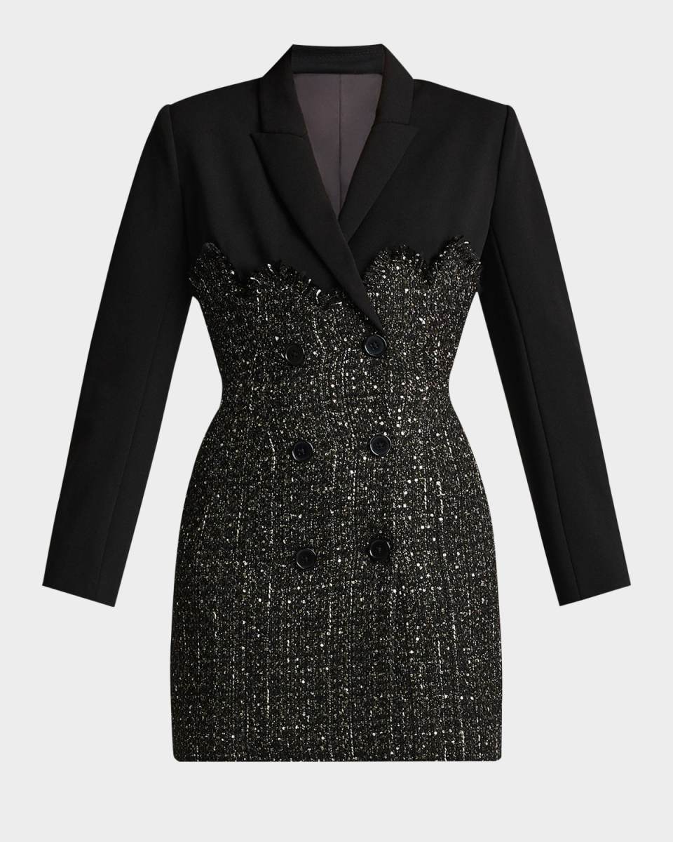Sequin Tweed Blazer Mini Dress