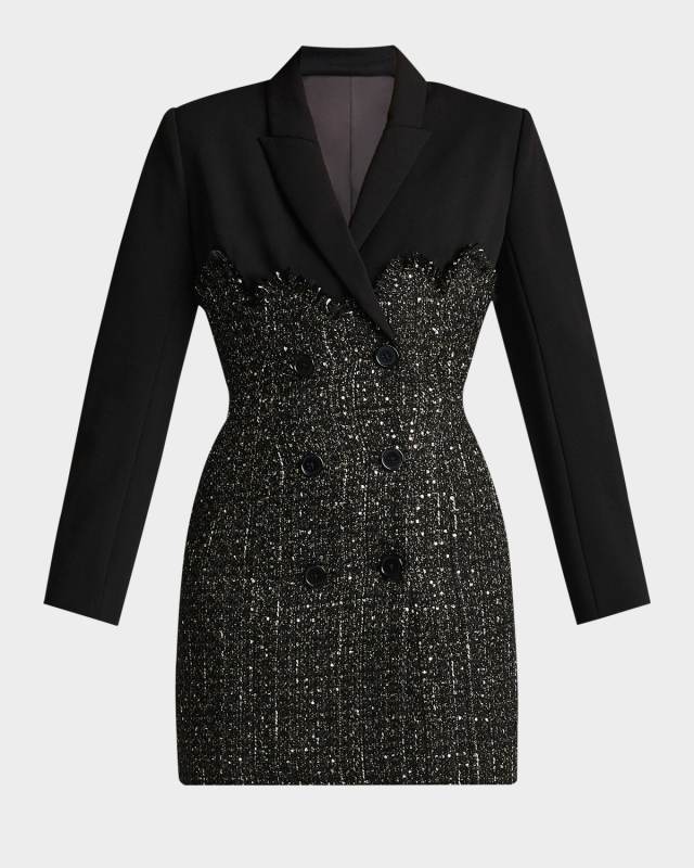 Sequin Tweed Blazer Mini Dress