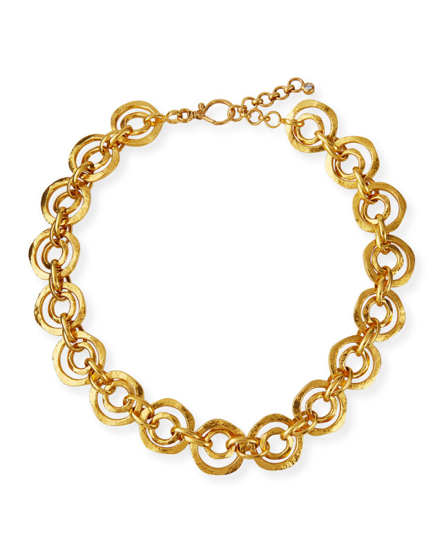 24K Double-Link Necklace w/ Diamond