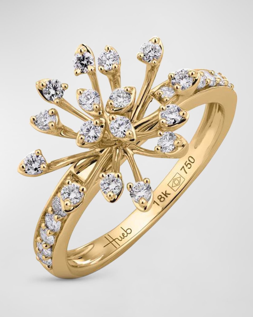 18K Luminus Yellow Gold Ring with Diamonds