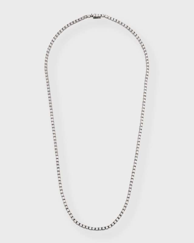 18k White Gold Diamond Necklace, 18"L, 8.30tcw