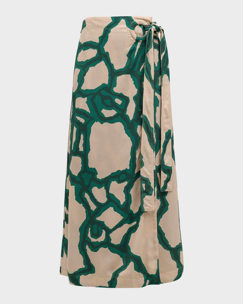 Bemol Abstract Print Wrap Skirt