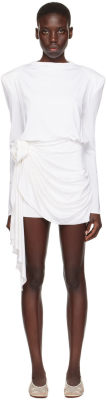MAGDA BUTRYM White Round Neck Minidress