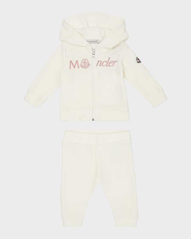 Girl's Embroidered Logo-Print Hoodie & Pants Set, Size 6M-3Size