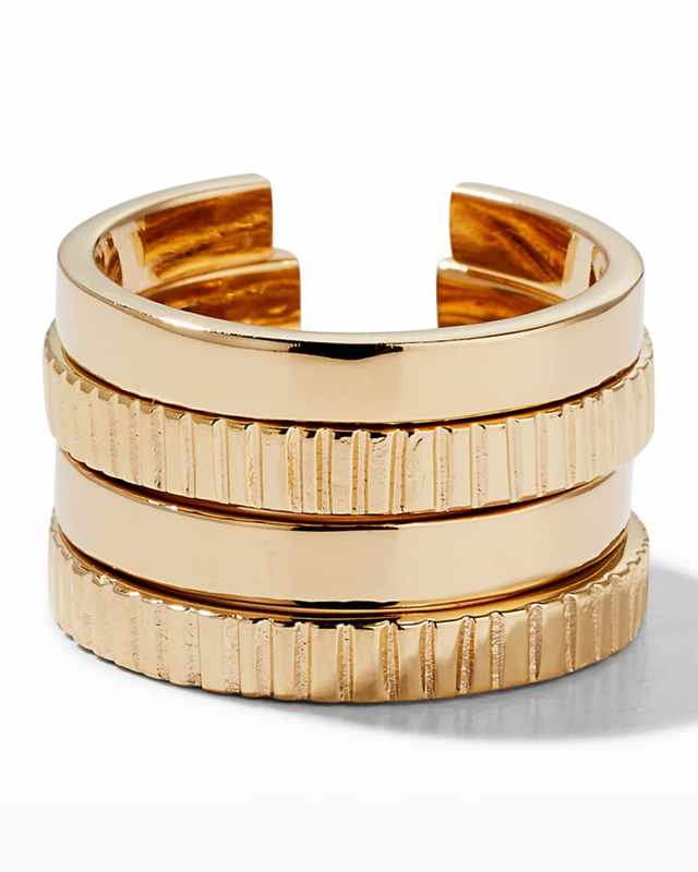 Meta Stacking Rings, Set of 4