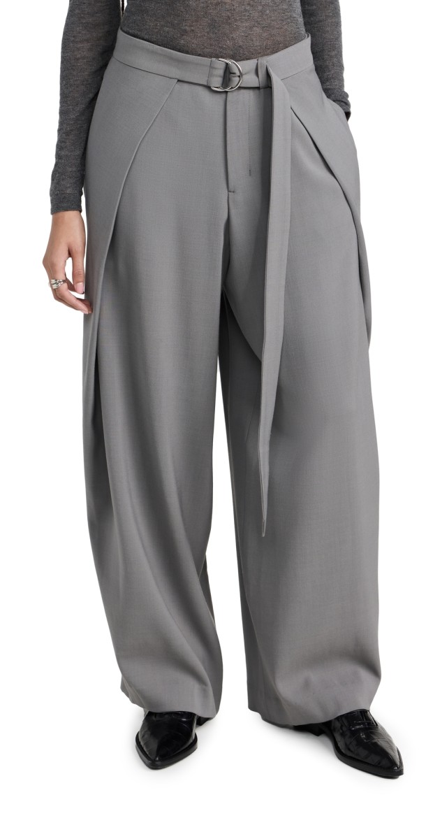 AMI Trousers with Panels Mineral Grey