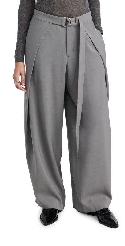 AMI Trousers with Panels Mineral Grey