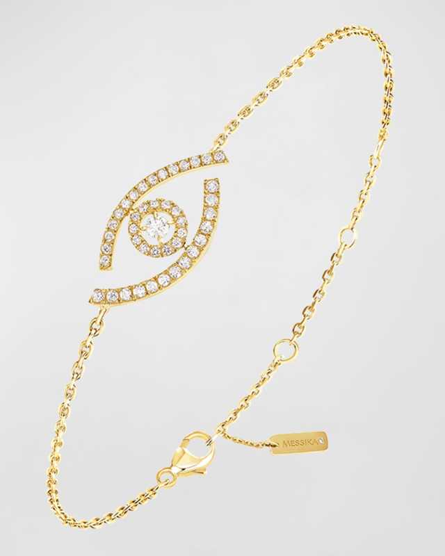 LUCKY EYE 18K YELLOW GOLD PAVE DIAMOND BRACELET