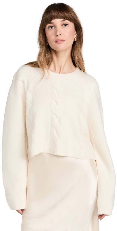 LISA YANG Hannah Cashmere Sweater Cream Bouclé