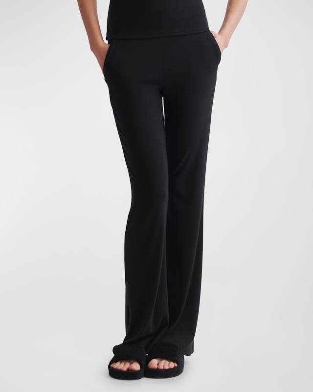 Natasia Ribbed Straight-Leg Lounge Pants