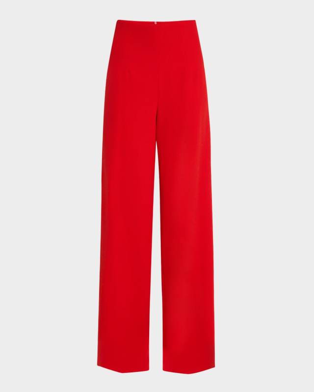 Stretch Wool Straight-Leg Signature Pants