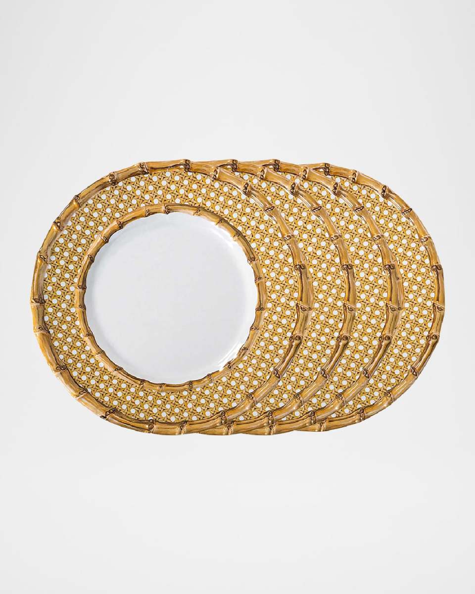 Bamboo Caning Melamine Dessert/Salad Plates, Set of 4