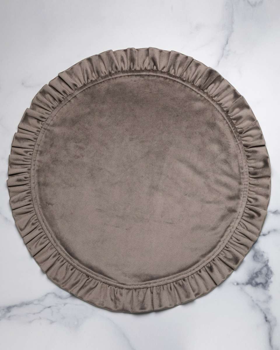 Round Ruffle Velvet Placemats, Set of 4