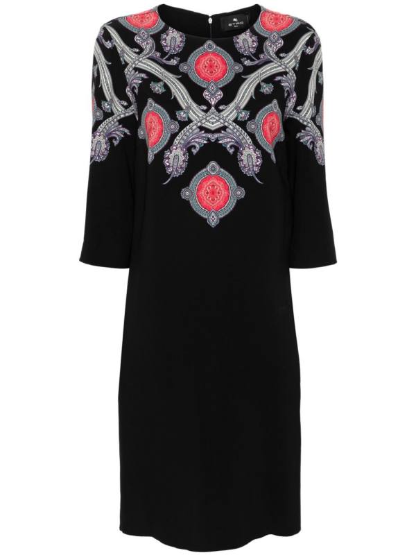 paisley-print cady midi dress