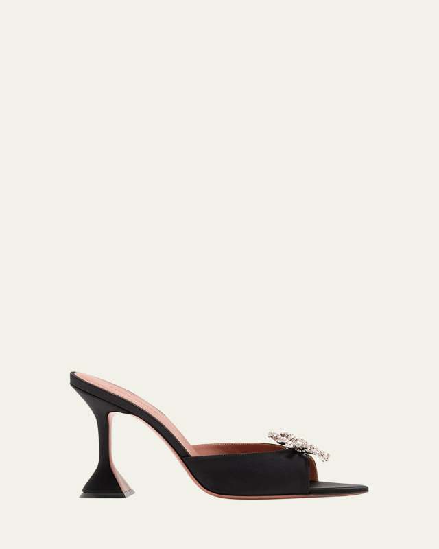 Rosie Embellished Bow Satin Pedestal Sandals