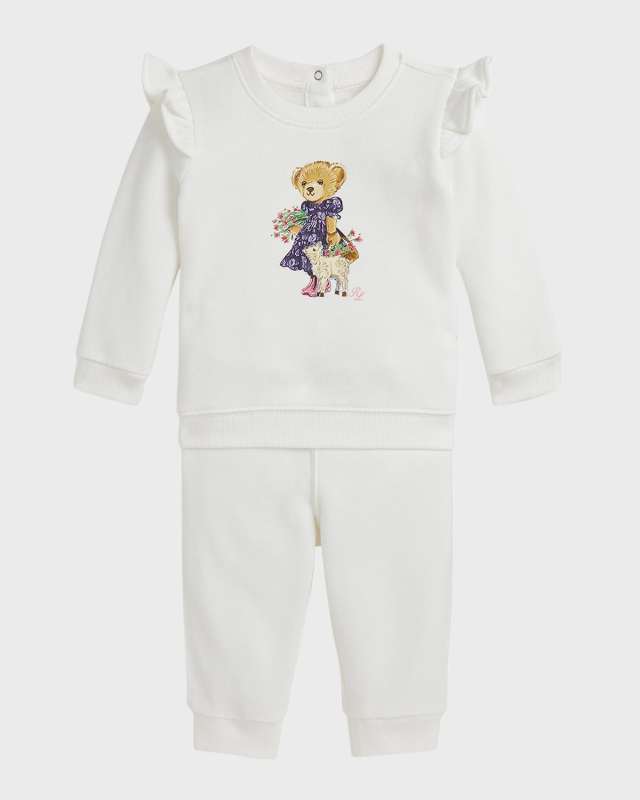 Girl's Two-Piece Sweater & Pants Set W/ Classic Mascot, Size 3M-24