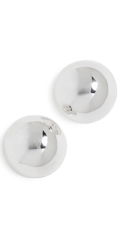 Annika Inez Large Hemisphere Earrings Silver